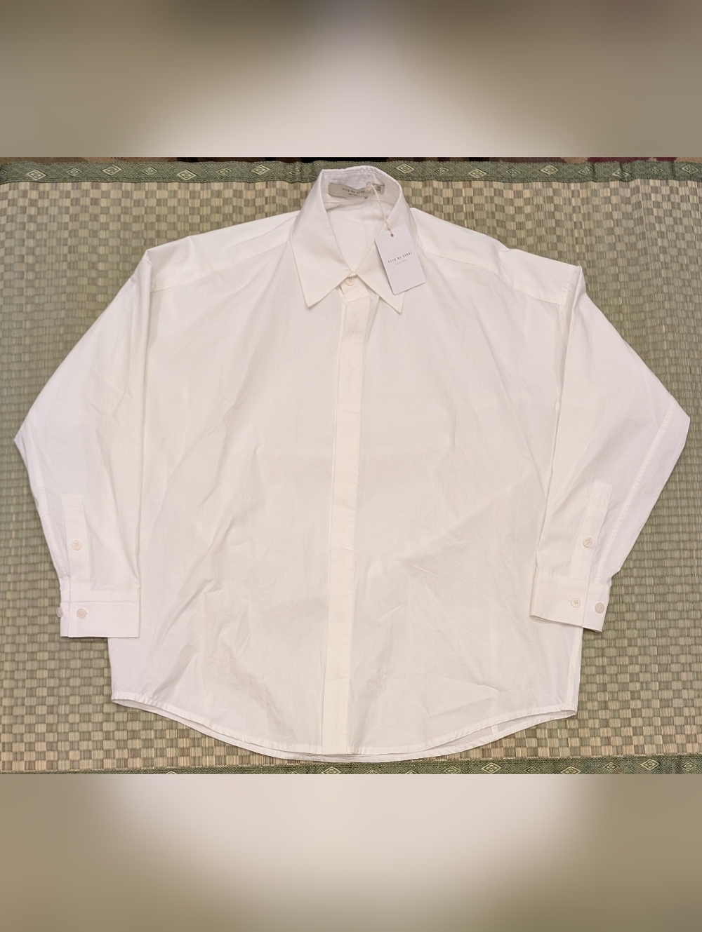 NWT 7115 by Szeki Cocoon Dress Shirt Off White Women's Size XS